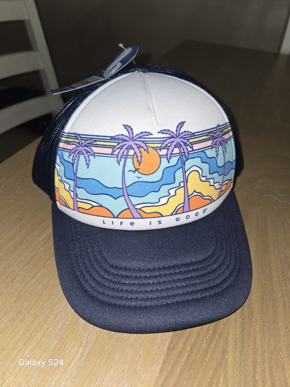Life Is Good Retro Palms Trucker Hat Sunset Adult Unisex New